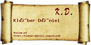 Kléber Dániel névjegykártya